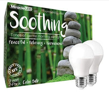 Load image into Gallery viewer, MiracleLED 604390 Almost Free Energy Soothing Glow Gentle Morning Serenity Light 2-Pack Replacing Old, Hot 60W Incandescent Bulbs, 2 Piece