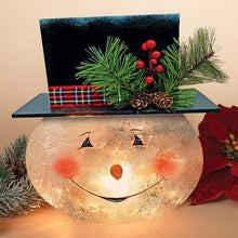 Load image into Gallery viewer, Gerson Companies Wood and Frosted Glass Snowman
